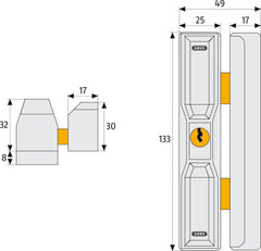 ABUS / Window lock / DF88 / brown / GL AL0125 - Swordslife