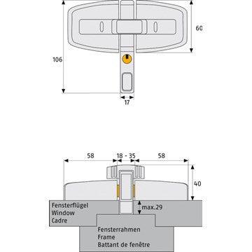 ABUS / Window lock / DFS95 / brown / GL AL0125 - Swordslife