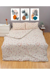 Blooming Flowers Duvet Cover Set, Cotton Ranforce Fabric, Double - Swordslife