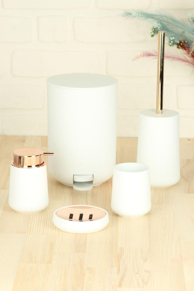 Acrylic Luxury Bathroom Set 5 Pieces White Color