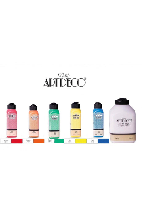 Acrylic Paint 5 Vivid Colors 140ml White 500 ml