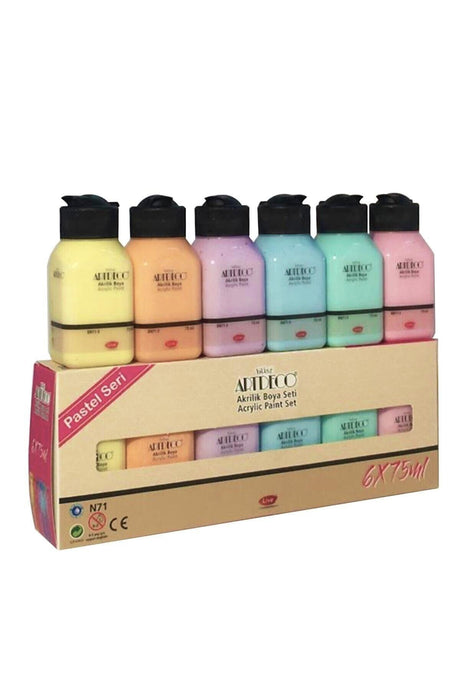 Acrylic Paint 6x75ml Pastel Colors