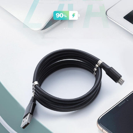 New Magic Rope Magnetic Absorption Data Cable TPE Magnetic Fast Charging Cable For Type-c Retractable Easy Storage - Swordslife