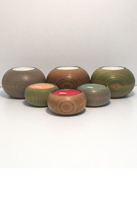 Adea + Luan Collection Six Candle Holders Set Wooden Decorative Scented - Swordslife