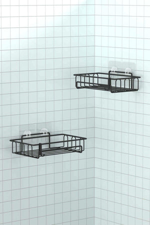 2 Pieces Bathroom Shelf Mat with Adhesive Hooks