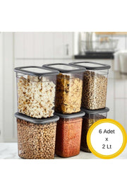 Advantageous 6 Pcs Anthracite Durable Storage Box Rectangular Storage Container Set (6 X 2LT) - Swordslife