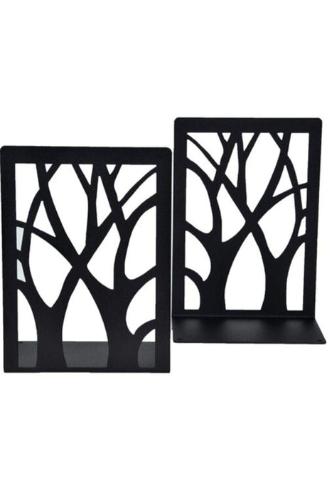 Tree Patterned Metal Book Support - Book Holder - Home And Office Decorative Accessory( Set of 2) Black - Swordslife