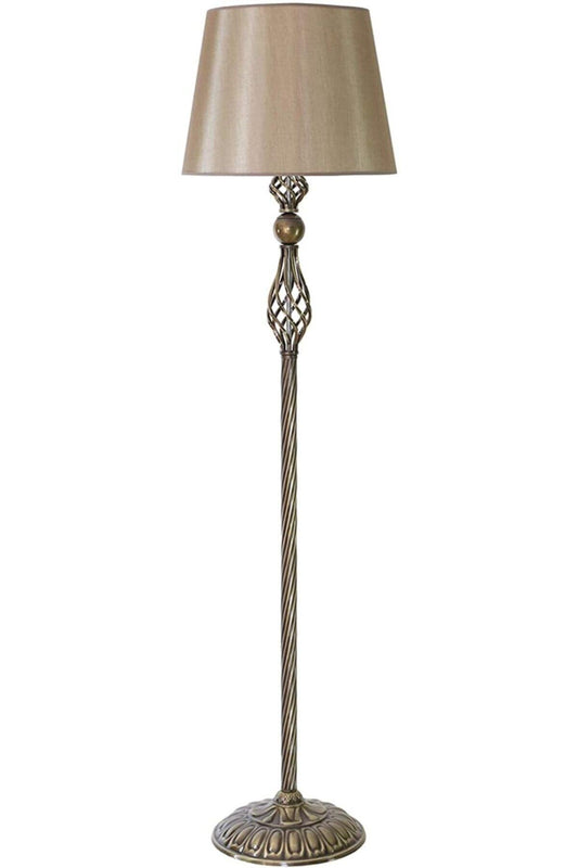 Antique Plated Waterfall Single Leg Metal Floor Lamp - Mataro Mink - Swordslife