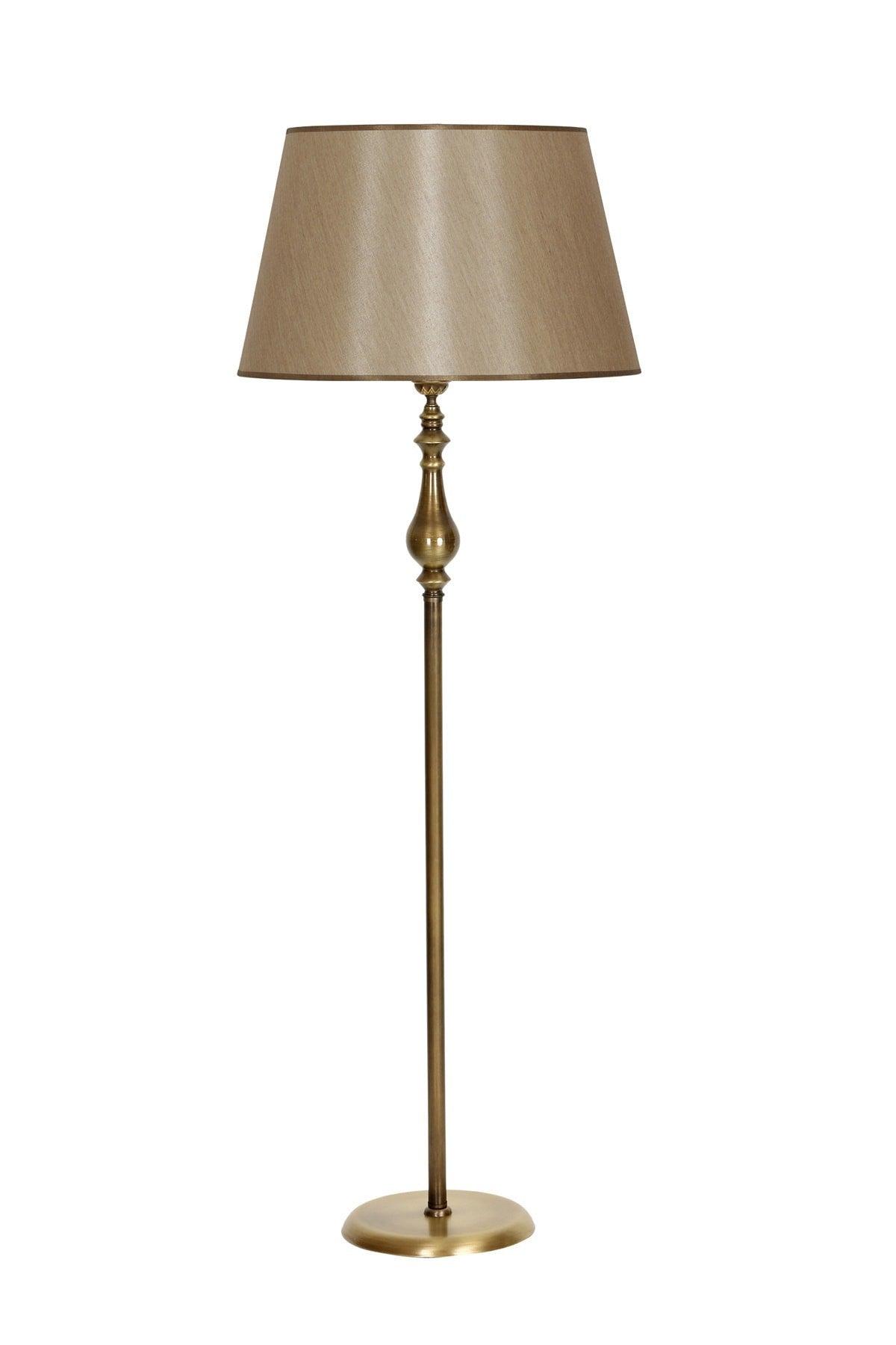 Tumbled Plated Retro Flat Single Leg Metal Floor Lamp Conical Mataro Mink Headboard - Swordslife