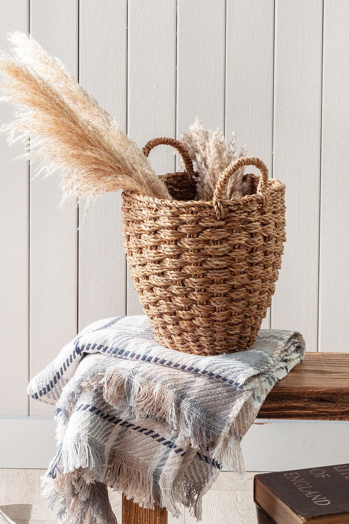 Aglaee Small Wicker Basket - Soil 28x27 Cm - Swordslife