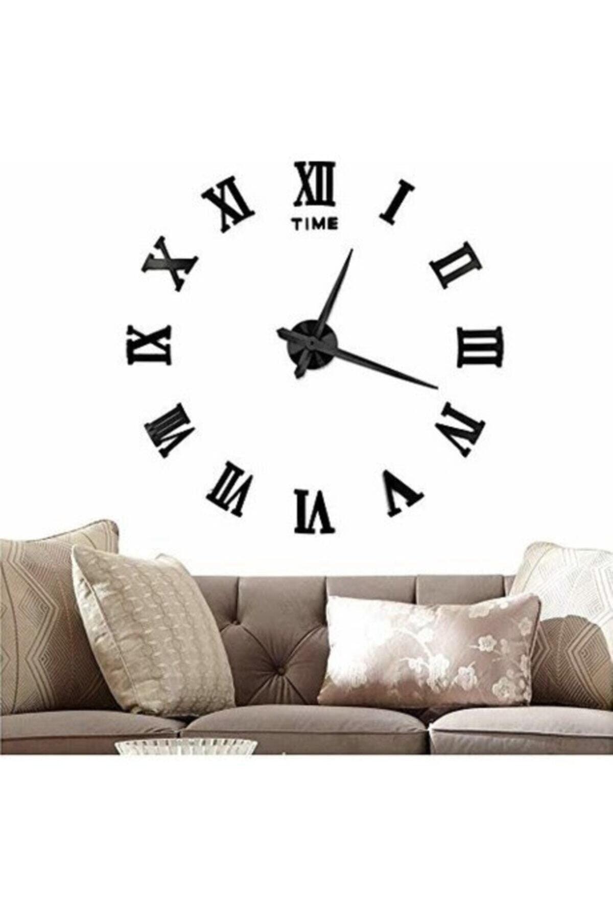 Wooden 3d Roman Numeral Wall Clock Black - Swordslife