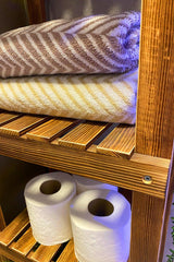 Wooden 4 Tier Bathroom Shelf Towel Holder Bathroom