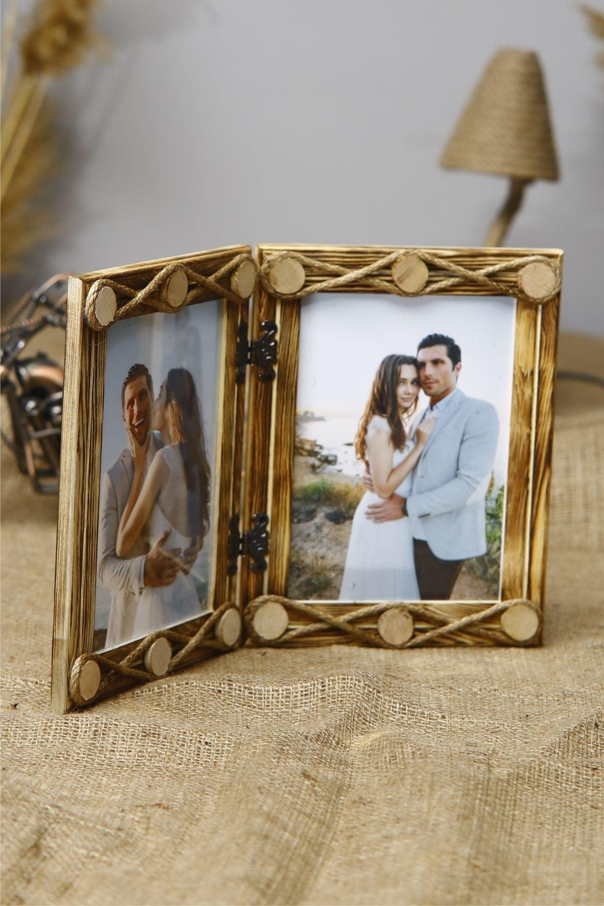 Wooden Double Hinged 15x21 cm Photo Frame - Swordslife