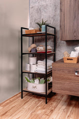 Ahşap Dekorative Outdoor Badezimmer Schrank Handtuch Seifenspender Mehrzweck Regal - Swordslife