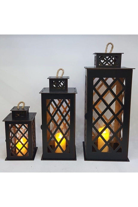 Wooden Lantern Candle Holder - Swordslife