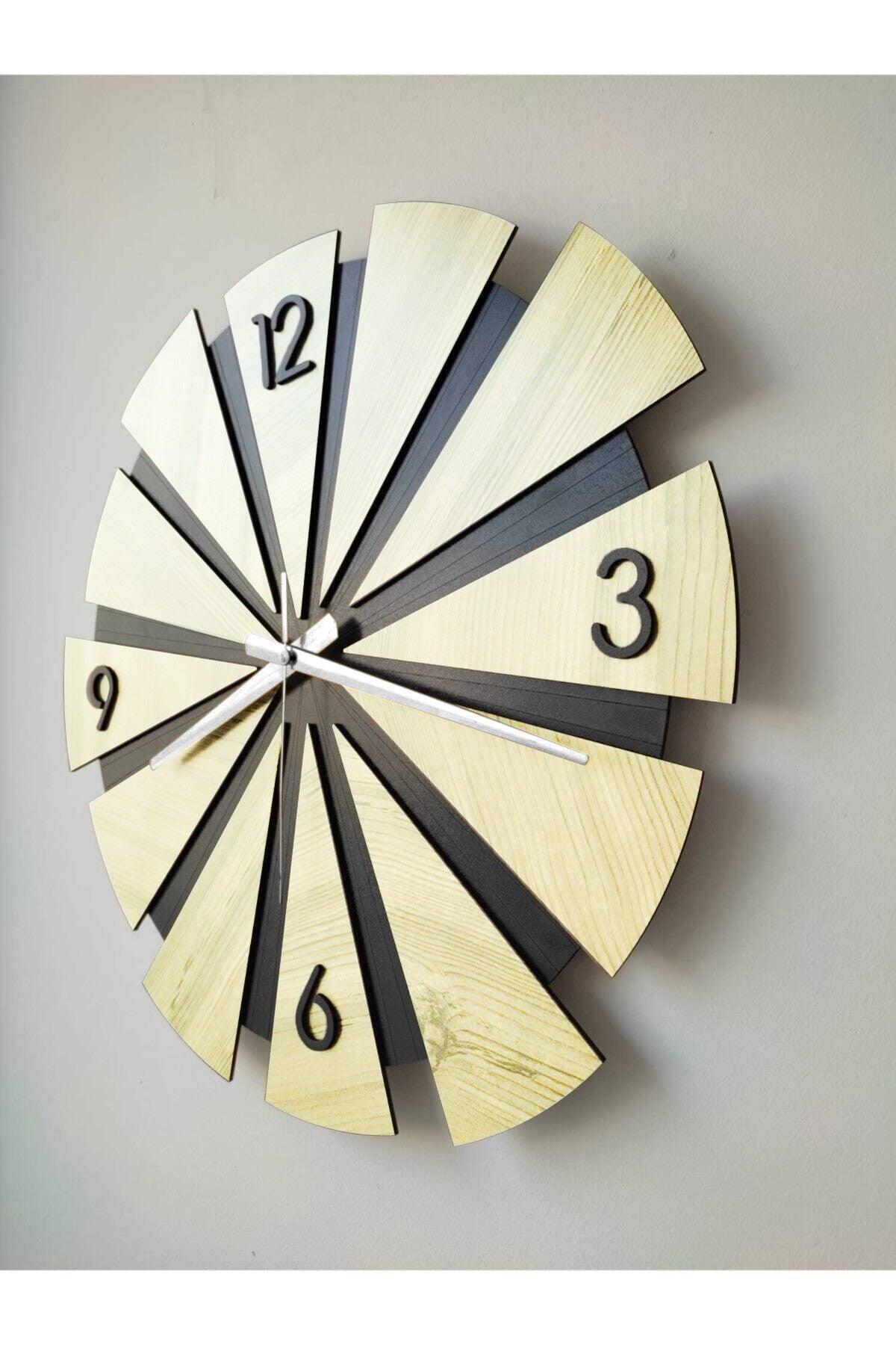 - Wooden Layer Organic Wall Clock with Silent Flowing Mechanism 40x40 Cm - Swordslife