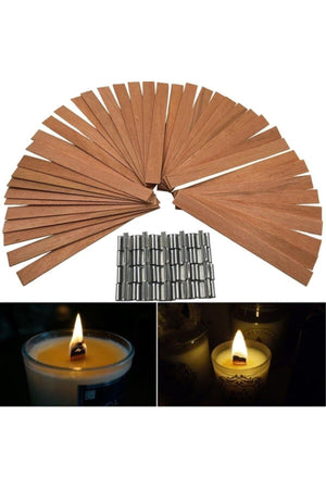 Wooden Candle Wick, Bamboo Wick 15cm*1.5cm 15 Pieces Adhesive Coffee Table - Swordslife