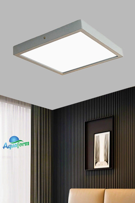 Ahşap Rahmen Deckenleuchte Led Kronleuchter 60x60cm Panel Wohnzimmer Küche 6500k weiß Licht - Swordslife