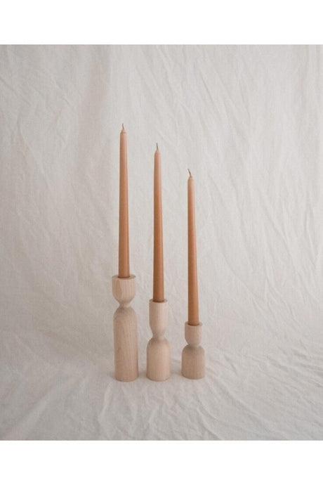 Wooden Design Renka Timber 3 Piece Candlestick Set - Swordslife