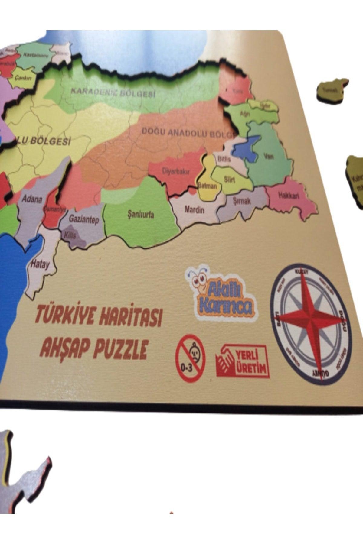 Wooden Turkey Map Puzzle Educational Wooden Set - Swordslife