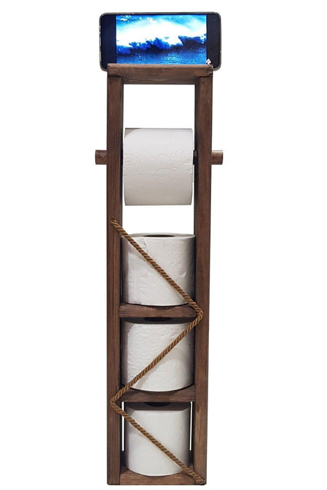 Ahşap Wc Papier Walnuss Farbe Toilettenpapierhalter Stand - Swordslife