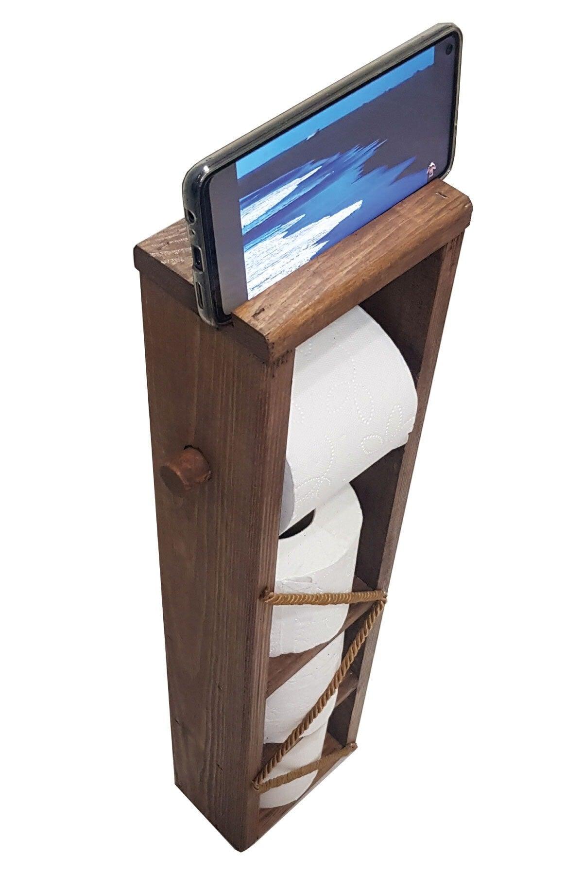 Ahşap Wc Papier Walnuss Farbe Toilettenpapierhalter Stand - Swordslife