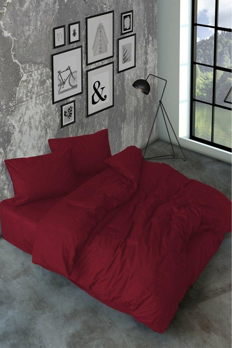 Akfil Cotton Claret Red Double Duvet Cover