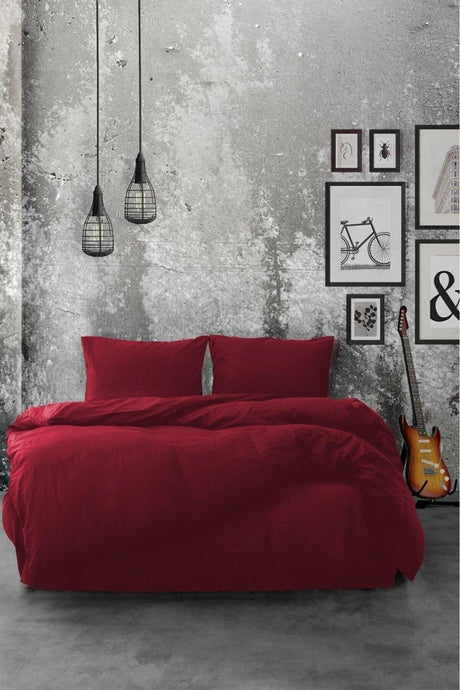 Akfil Cotton Claret Red Double Duvet Cover