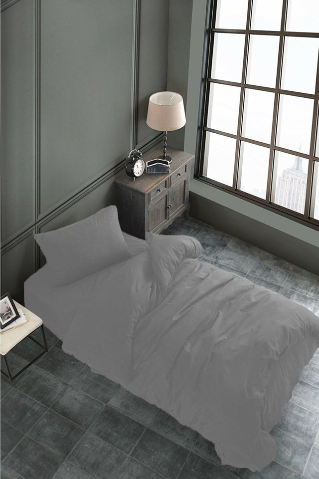 Akfil Cotton Gray Single Duvet Cover Set - Swordslife