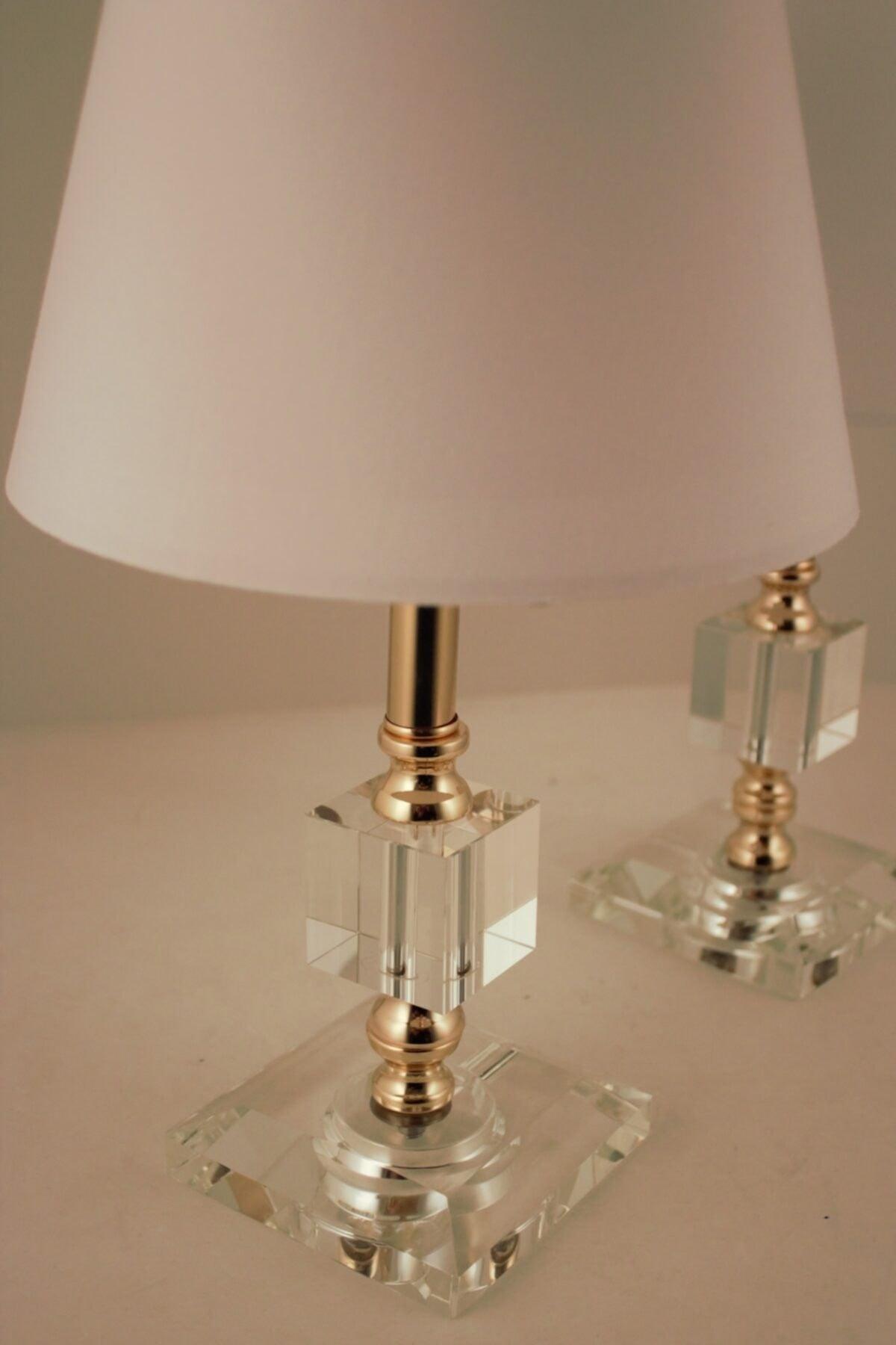 Akif Double Gold Crystal Lampshade White - Swordslife