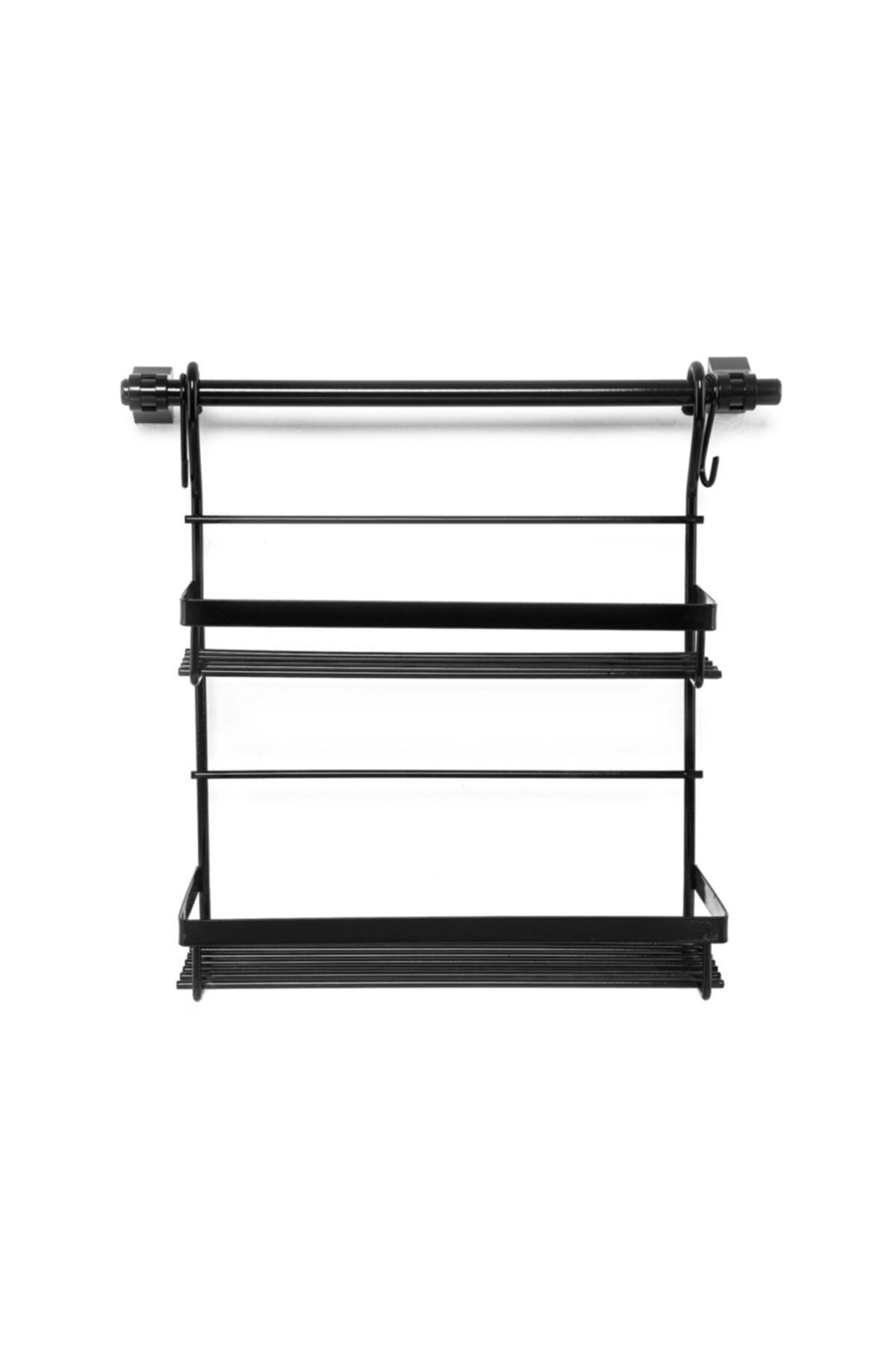 Akin Lux Double Kitchen Shelf - Black - Swordslife