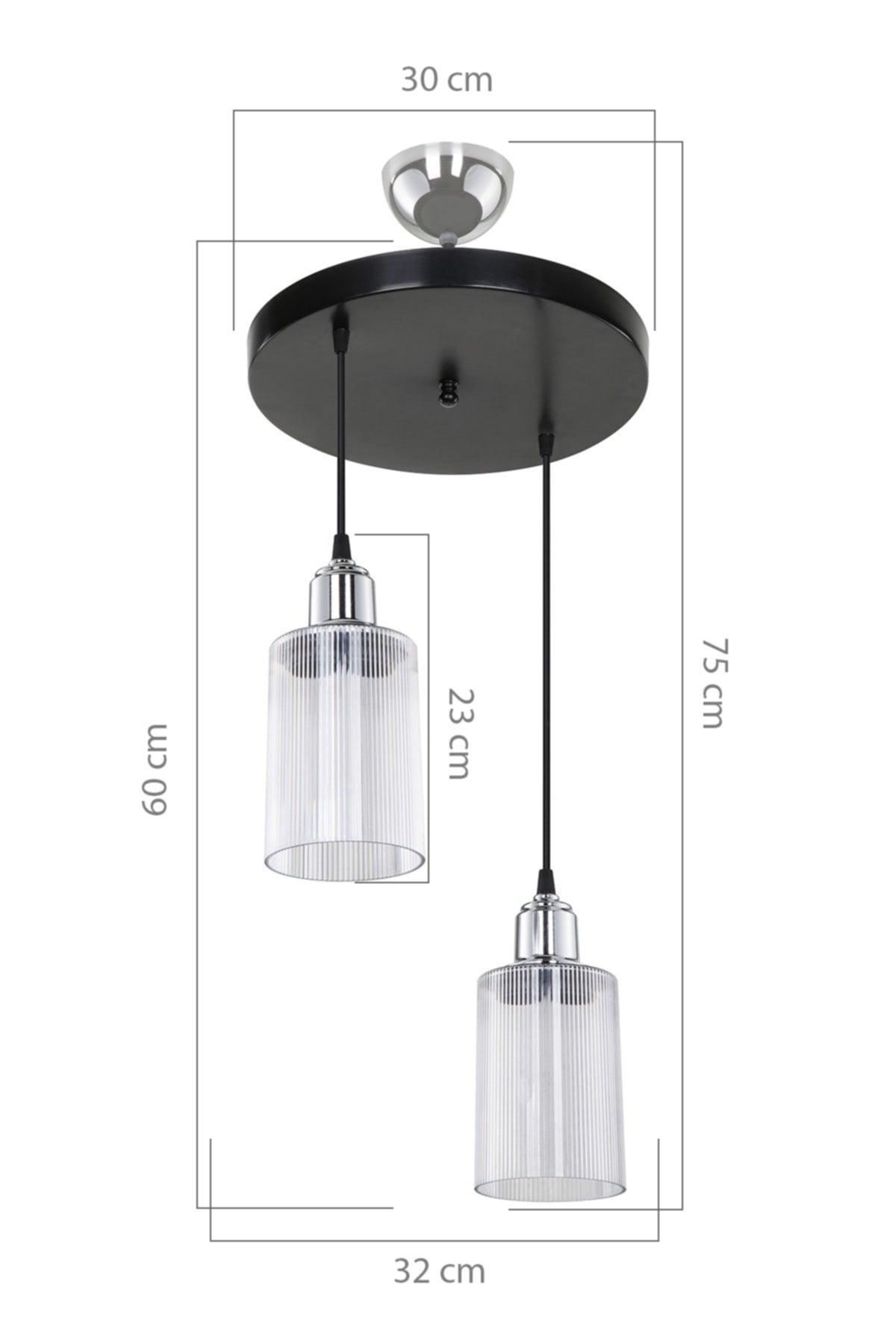 Aksel 2-Set Black/Chrome Living Room Living Room Bedroom Kitchen Chandelier - Swordslife