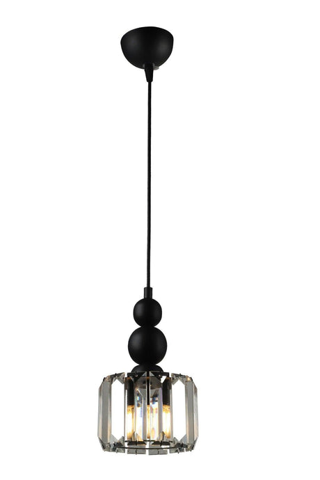 Alaba Single Chandelier Black Transparent Stone - Swordslife