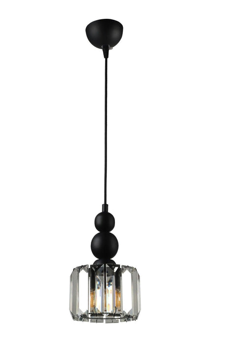 Alaba Single Chandelier Black Transparent Stone - Swordslife