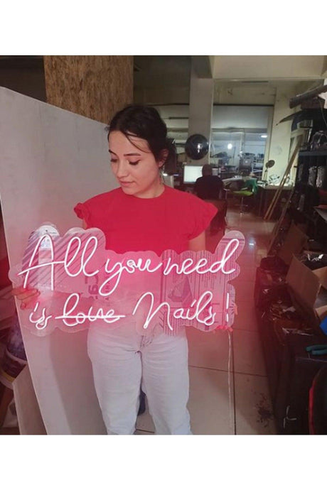 All You Need Is Love Nails! Written Neon Led Decorative Graffiti - Swordslife