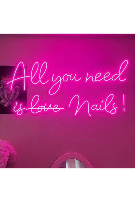 All You Need Is Love Nails! Written Neon Led Decorative Graffiti - Swordslife