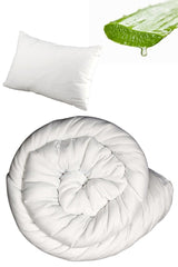 Aloe Vera Single Cotton Quilt 100% Cotton Filling 155x215 Cm + 800 Gr Beads Silicone Pillow Set - Swordslife