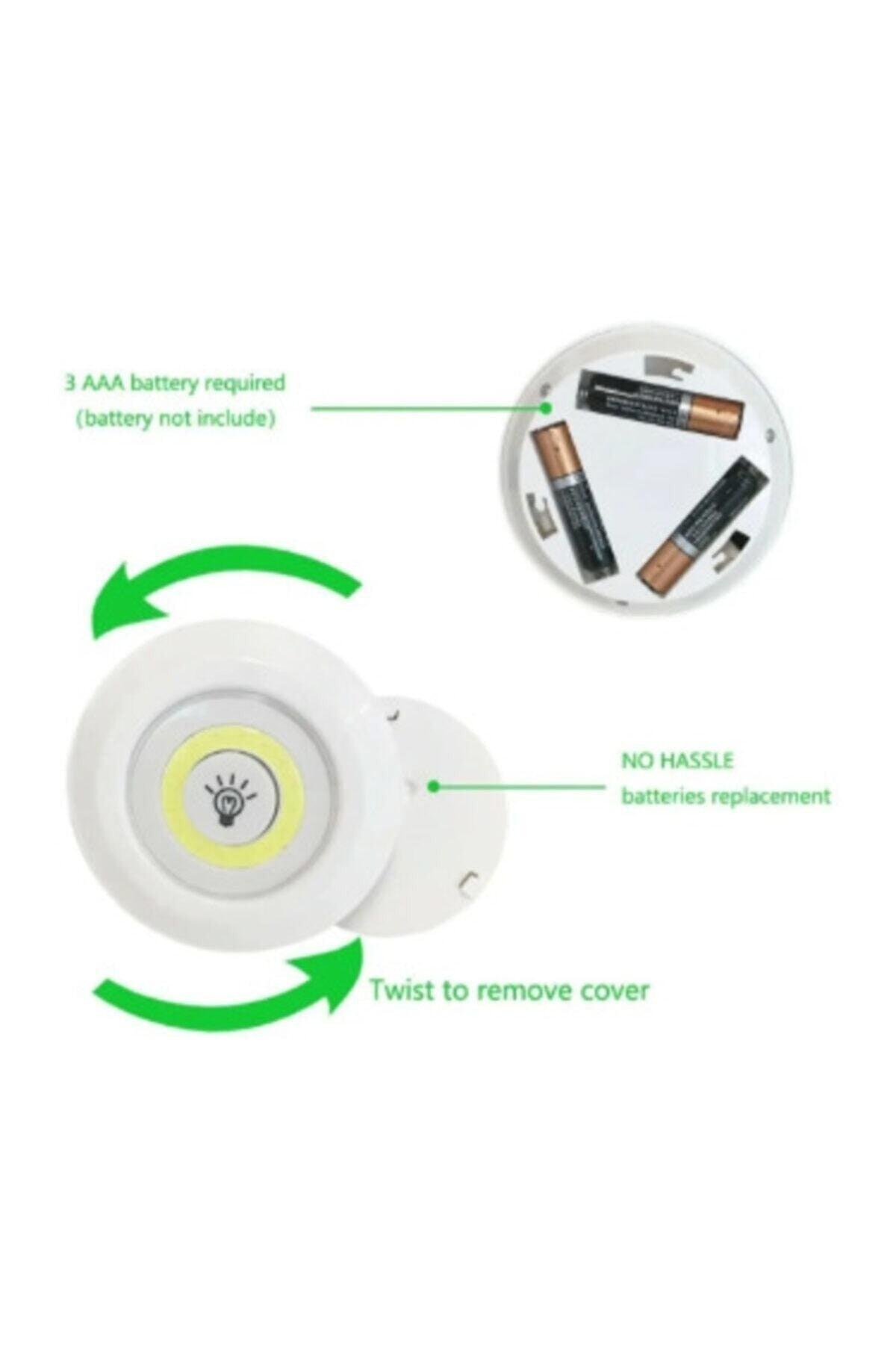 Altun Remote Controlled Adhesive Wireless Battery Led 3 Spot Lamp - Swordslife