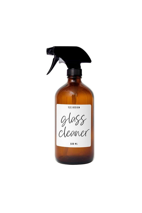 Amber Brown Glass Bottle Glass Cleaner Glass Cleaner 500 Ml White Label - Swordslife