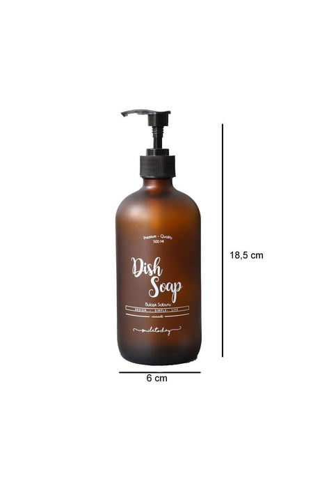 Amber Glass Dish Soap Bottle - 500 Ml (dish Wash) - Swordslife