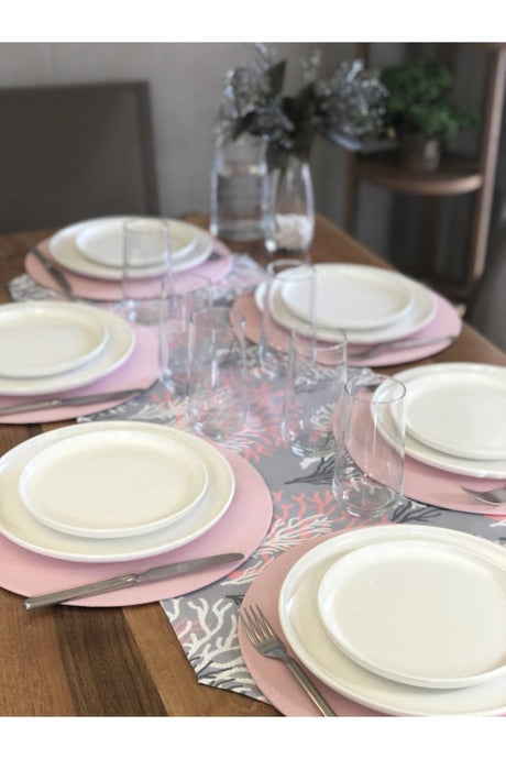 Placemat, 6' Cup And Runner Pink Coral Tk6 - Swordslife