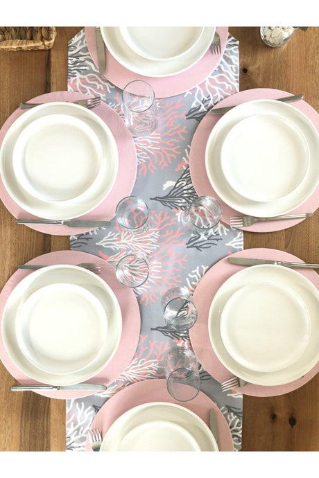 Placemat, 6' Cup And Runner Pink Coral Tk6 - Swordslife