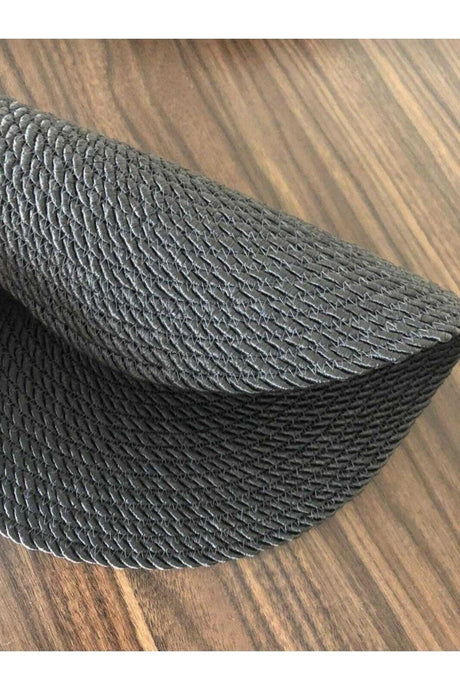 Placemat Black Cord Rope Supla Set, 6 Pieces Plate Base Machine Stitched - Swordslife