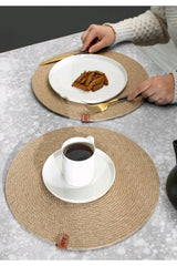 Placemat, Wicker Cover Set, 6 Pieces of Plate Mats Machine Stitched Jute 1st Quality - Swordslife