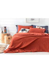 Ancient Diamond Embossed Jacquard Double Duvet Cover Set 200x220 Cm Terracotta - Swordslife