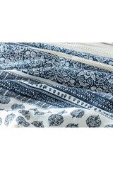 Ancient Lines Printed Double Pique Set 200x220 cm Indigo-antique Beige - Swordslife