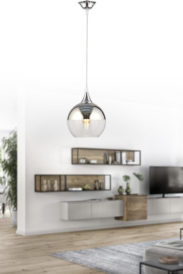 Anet Silver Glass Pendant Lamp Single Chandelier - Swordslife