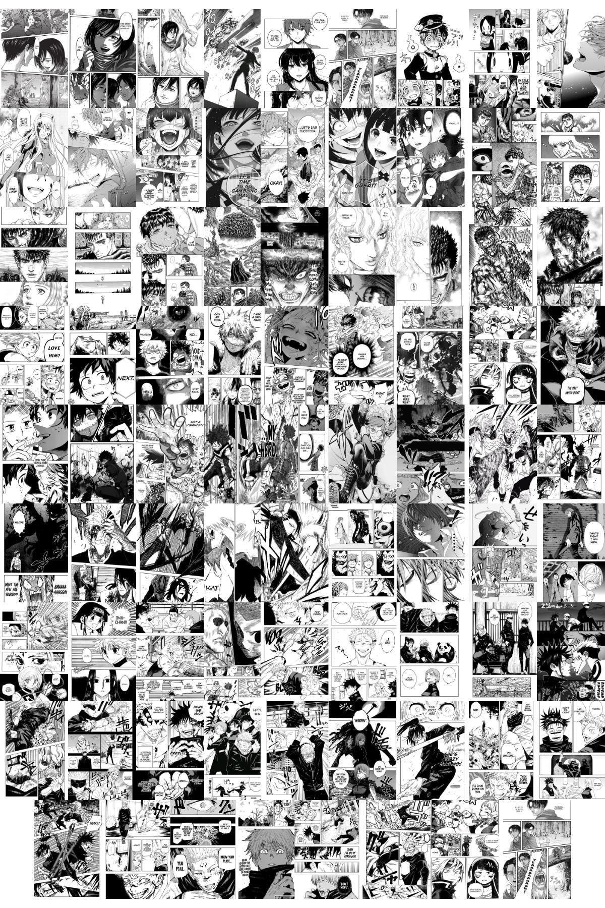 Anime Poster Set, Adhesive Back 80 Piece Manga Poster Collage Set, Anime Gift, Boxed Set - Swordslife