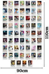 Anime Wall Poster Set - Poster Collage Set - 60 Pieces - Adhesive Back - 10cm*15cm - Set with Box - Swordslife