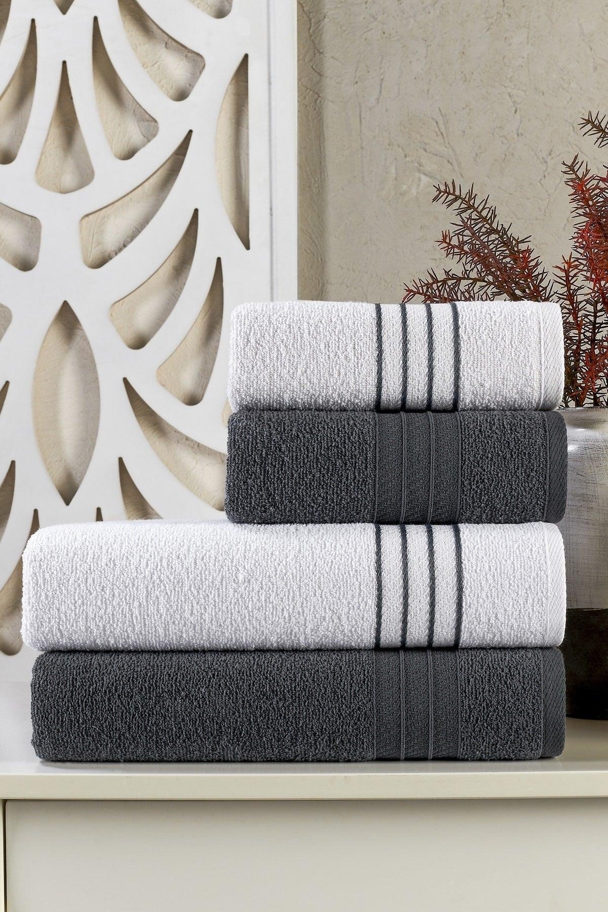 Anthracite Diamond Antibacterial Bath Towel